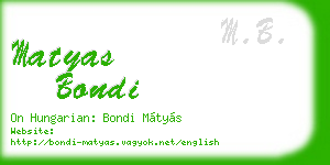 matyas bondi business card